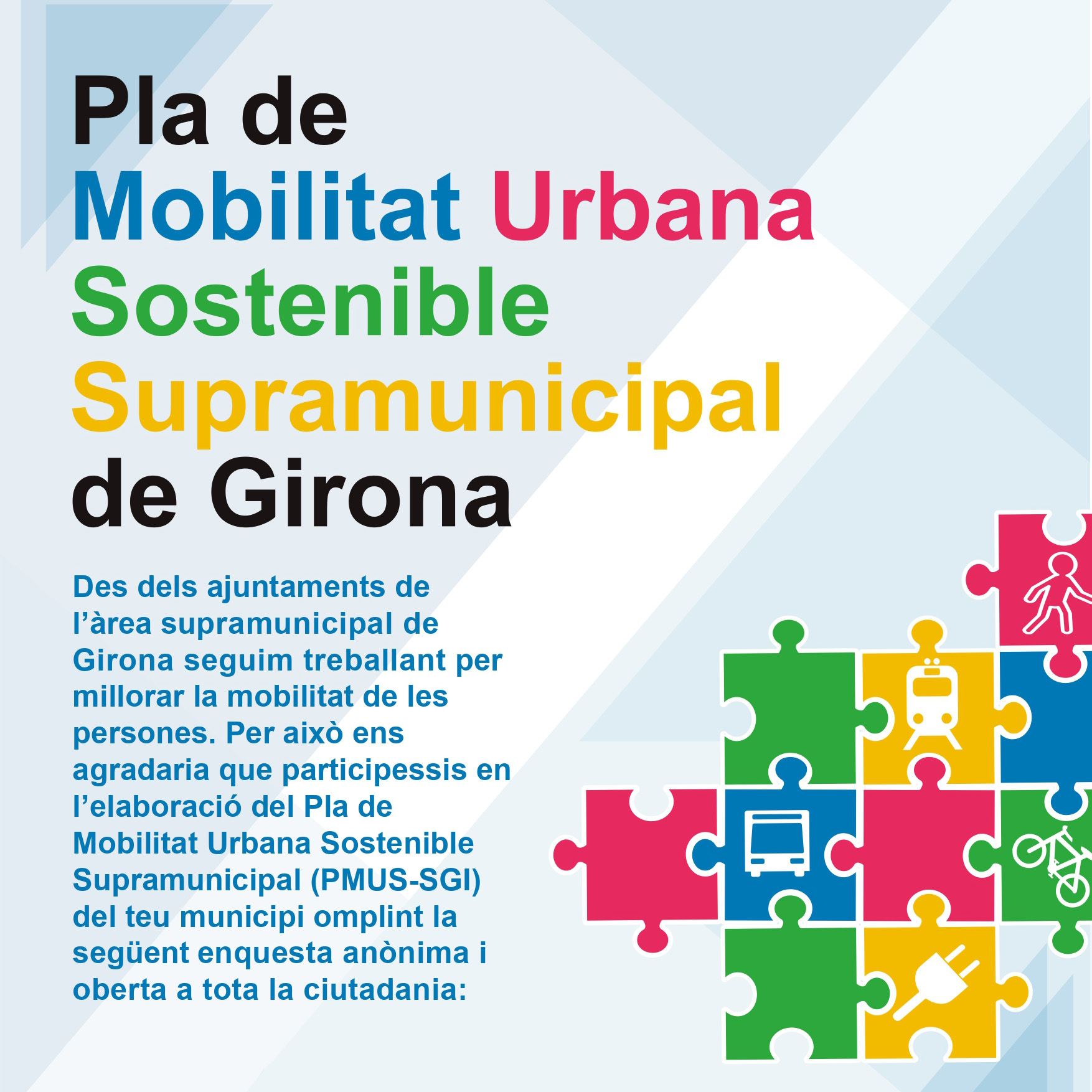 Col·labora en el Pla de Mobilitat Urbana Sostenible Supramunicipal de Girona!